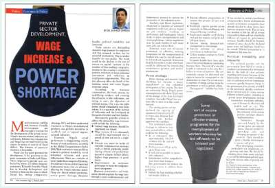 Private Sector Development, Wage Increase & Power Shortage