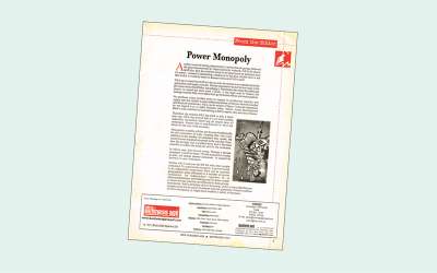 Power Monopoly [EDITORIAL- September 2001]