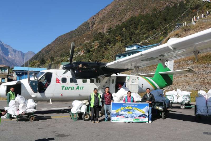 Tara Air Airlifts 11,000 kg of Waste from Khumbu region