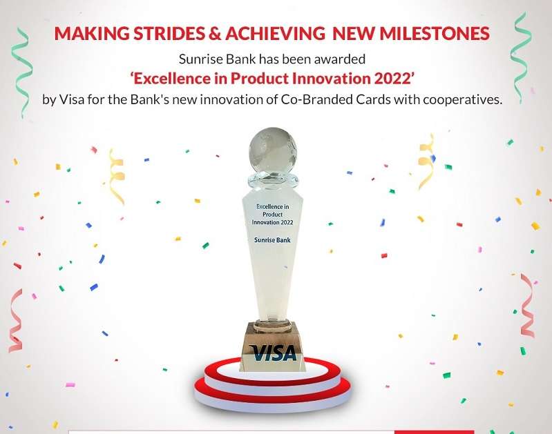 Sunrise Bank Bags Excellence in Product Innovation Award