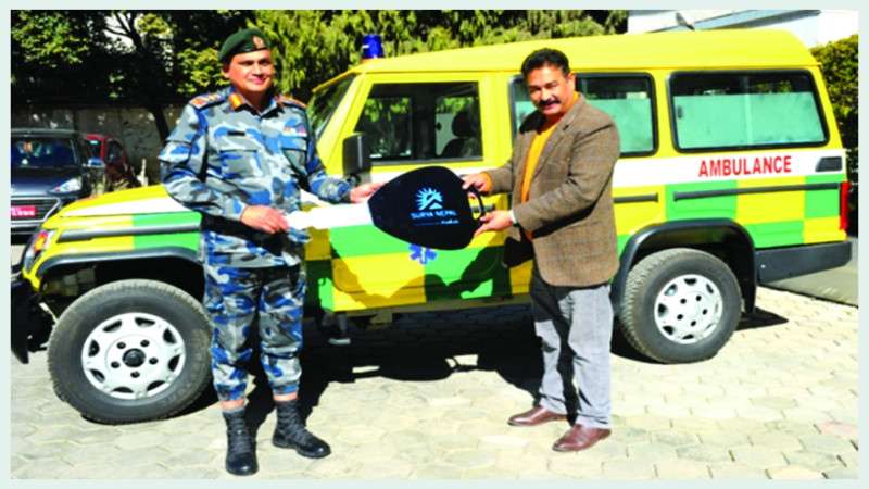 Surya Nepal Provides Ambulance to APF Trauma Center