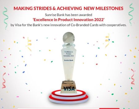 Sunrise Bank Bags Excellence in Product Innovation Award