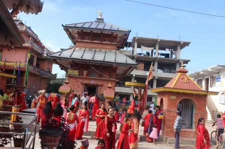 Devotees Throng Shiva Temples on the Occasion of Teej Festival