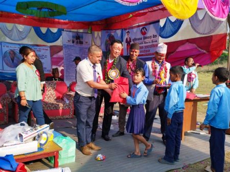 Muktinath Bikas Bank Distributes School Uniforms