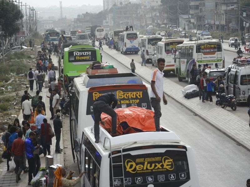 Commuters Facing Problems to Book Bus Tickets during Dashain