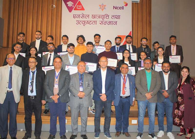 Ncell Honours IOE Students with Scholarships and Excellence Awards