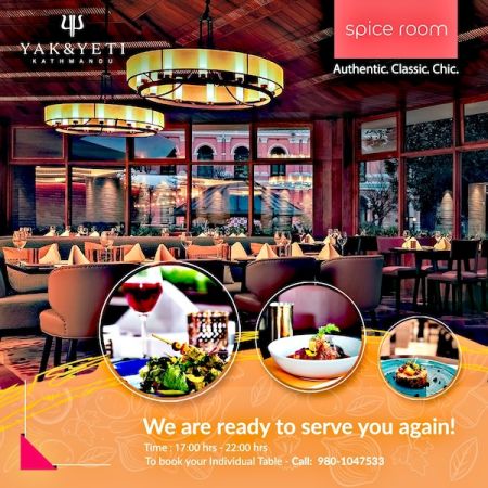 Hotel Yak & Yeti Reopens Spice Room Restaurant  