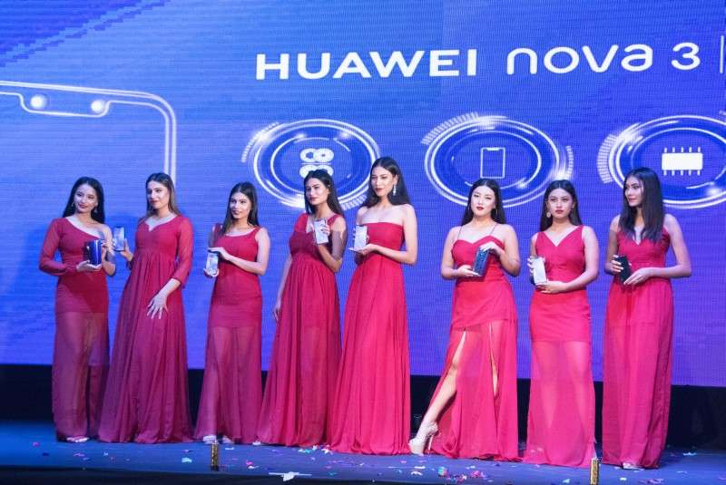 The official  launch of Huawei Nova 3 and Nova 3i in the capital on Friday. Photo: NBA