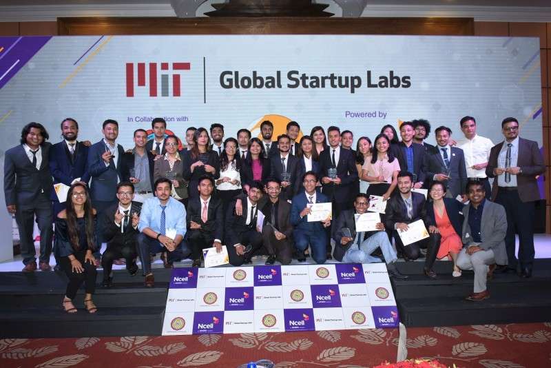 This handout photo shows participants of MIT Global Startup Labs pose for a group photo after pitching their ideas during the Demo Day held in the capital recently.