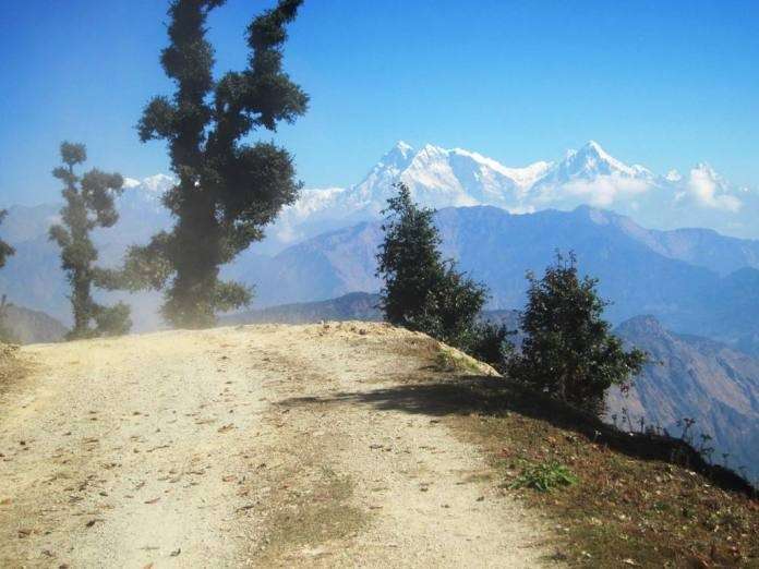 A beautiful scene of mountain range as seen from Soledanda, a tourist destination in the border of Myagdi and Baglung districts. There has been an increase in the number of internal tourists in the area after it became accessible through road. Photo: Dhruba Sagar Sharma