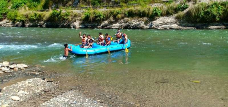 People rafting in Rolpa for the first time with the start of commercial rafting in the district. The initiative is believed to attract more number of tourists to Rolpa for adventure sports. Photo: Madhav Kumar Oli/NBA